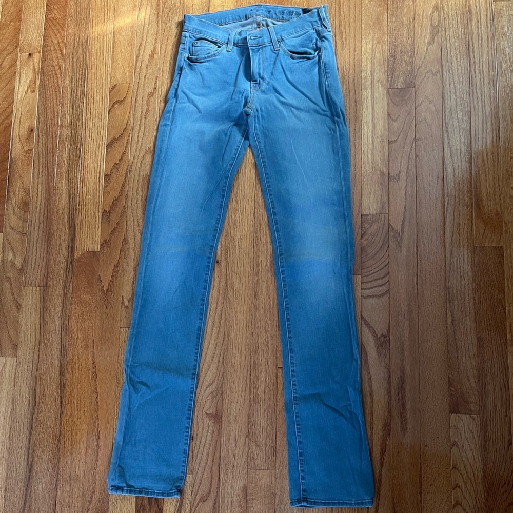7 For All Mankind Light Blue Straight Leg Jeans